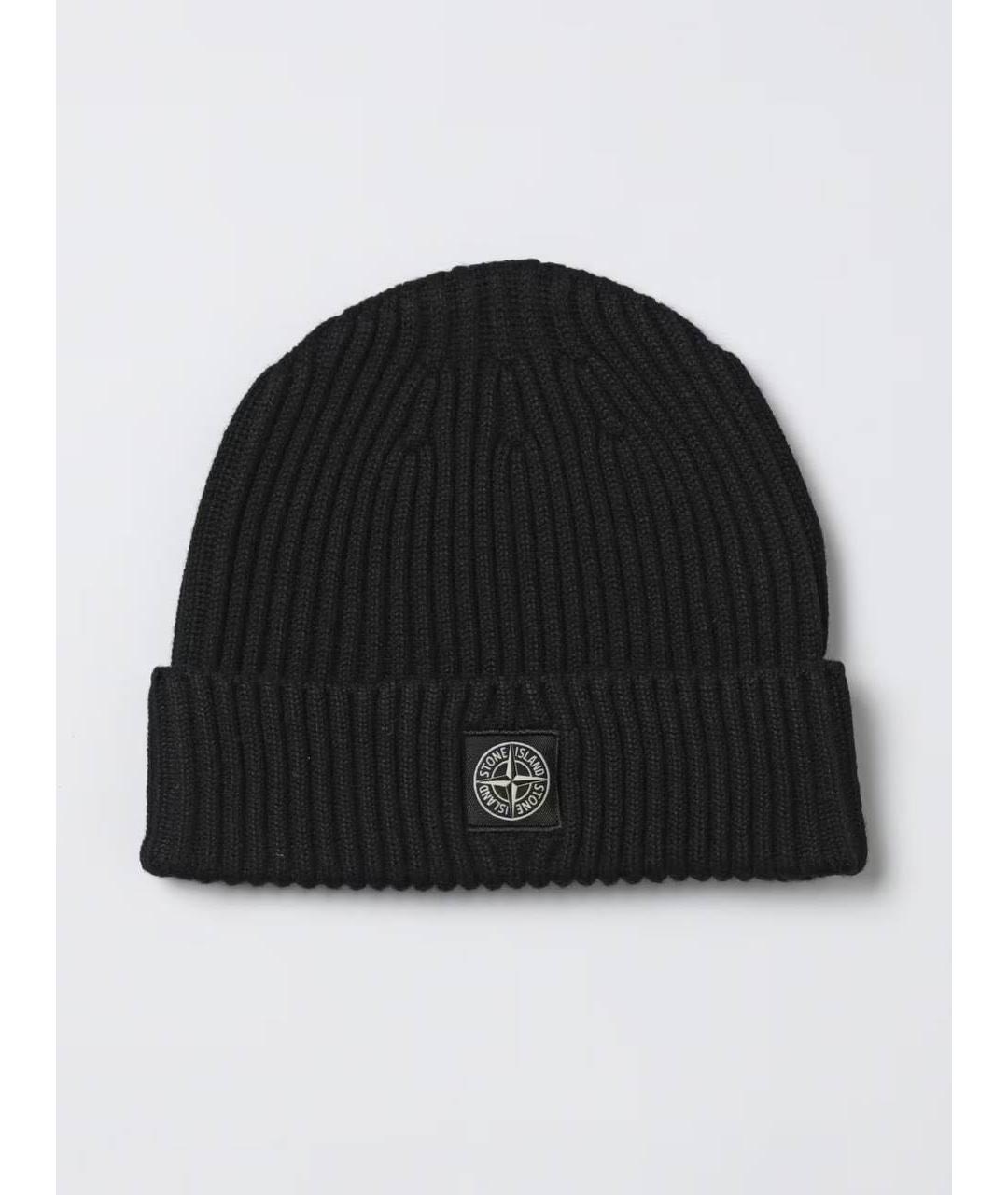 STONE ISLAND Черная шерстяная шапка, фото 6