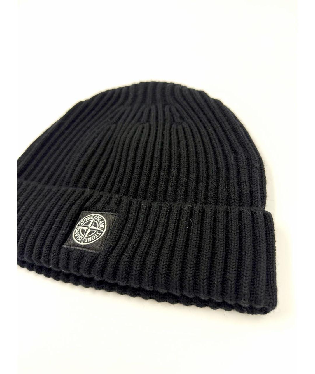 STONE ISLAND Черная шерстяная шапка, фото 3