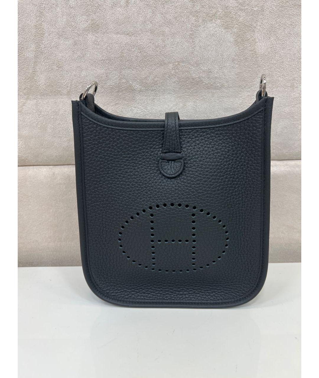 HERMES Черная кожаная сумка через плечо, фото 8