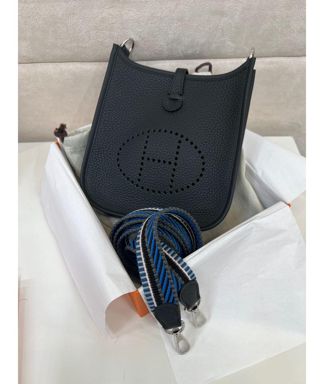 HERMES Черная кожаная сумка через плечо, фото 6