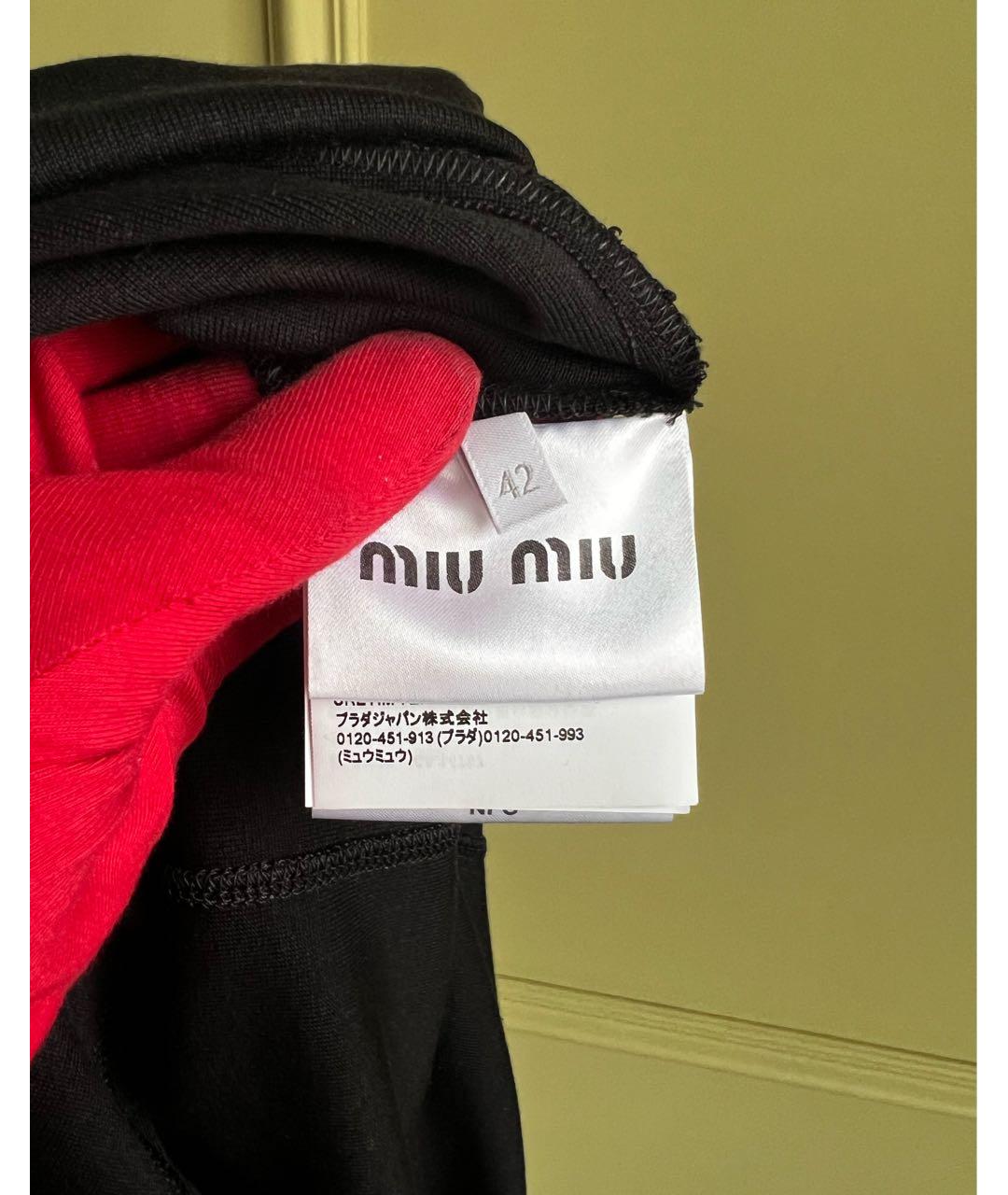 MIU MIU Черное шелковое повседневное платье, фото 6