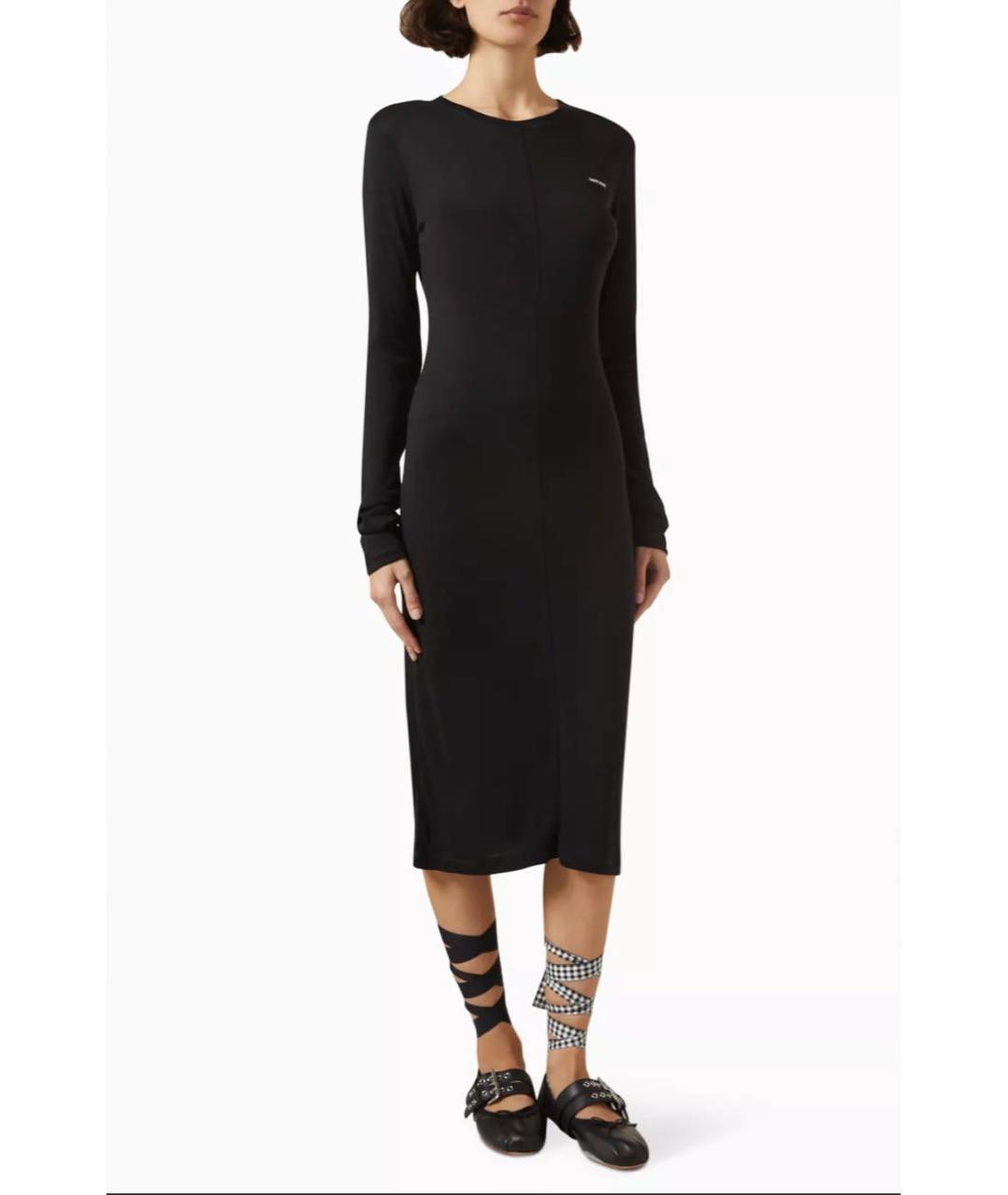 MIU MIU Черное шелковое повседневное платье, фото 3