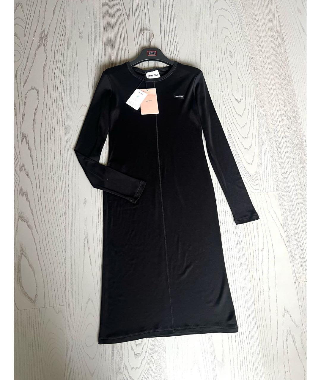MIU MIU Черное шелковое повседневное платье, фото 5