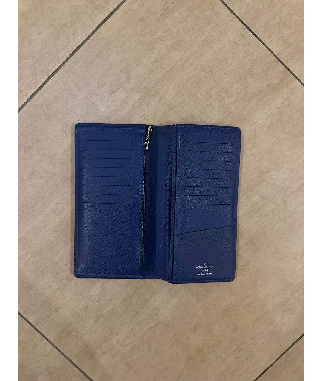 LOUIS VUITTON Темно-синий кожаный кошелек, фото 3