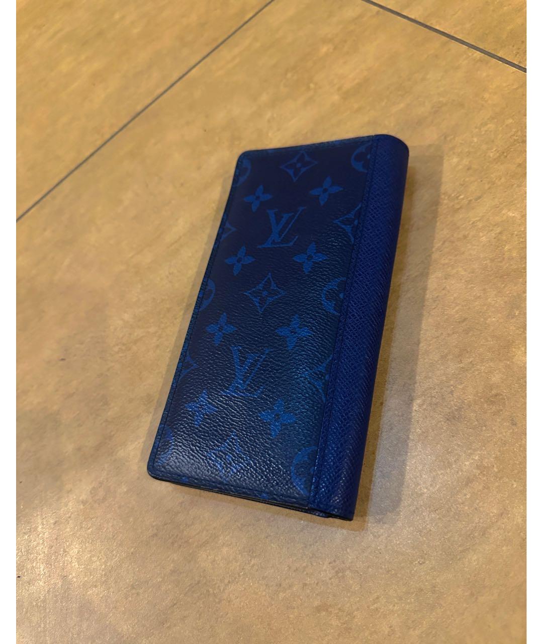 LOUIS VUITTON Темно-синий кожаный кошелек, фото 2