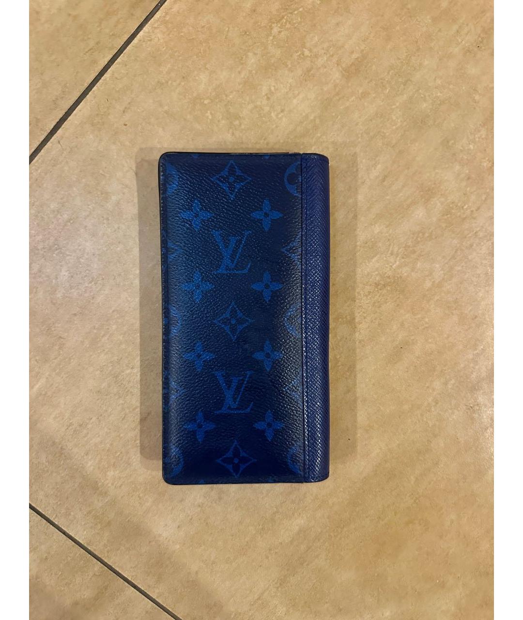 LOUIS VUITTON Темно-синий кожаный кошелек, фото 5
