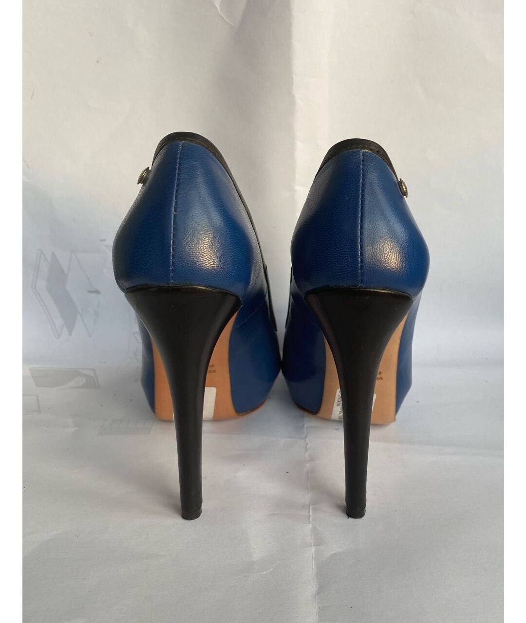 GIANFRANCO FERRE Синие кожаные туфли, фото 4