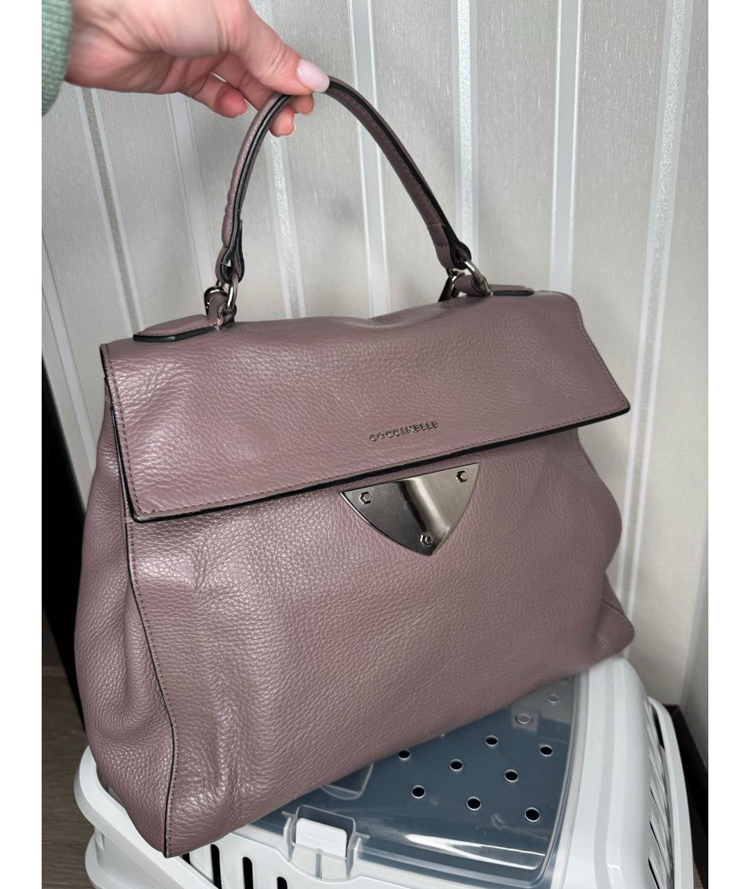 COCCINELLE Бежевая кожаная сумка тоут, фото 2