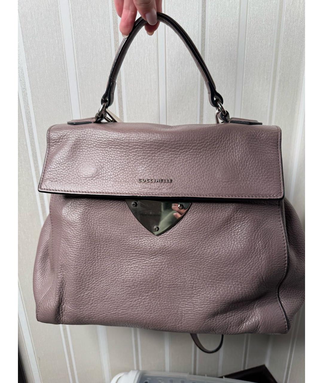 COCCINELLE Бежевая кожаная сумка тоут, фото 5
