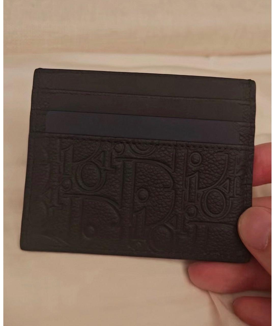 CHRISTIAN DIOR Черный кожаный кардхолдер, фото 2