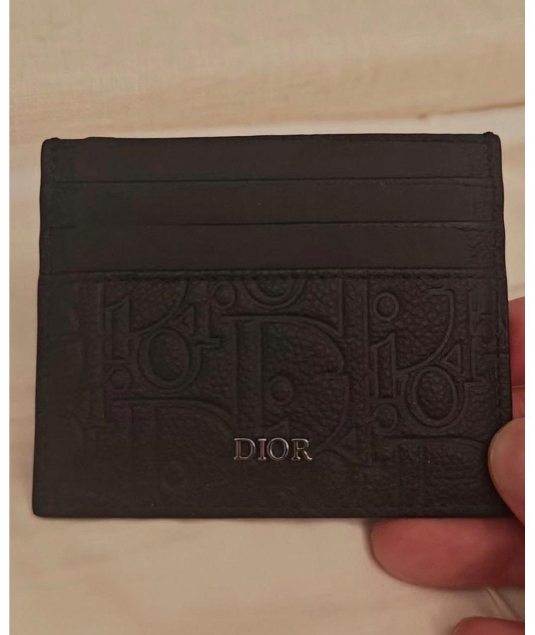 CHRISTIAN DIOR Черный кожаный кардхолдер, фото 8