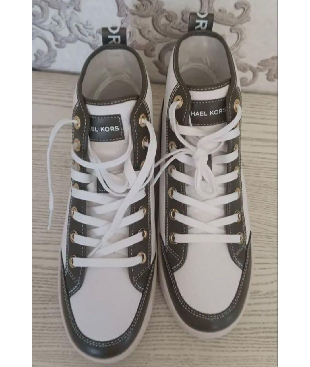 MICHAEL KORS Белые кеды из искусственной кожи, фото 2
