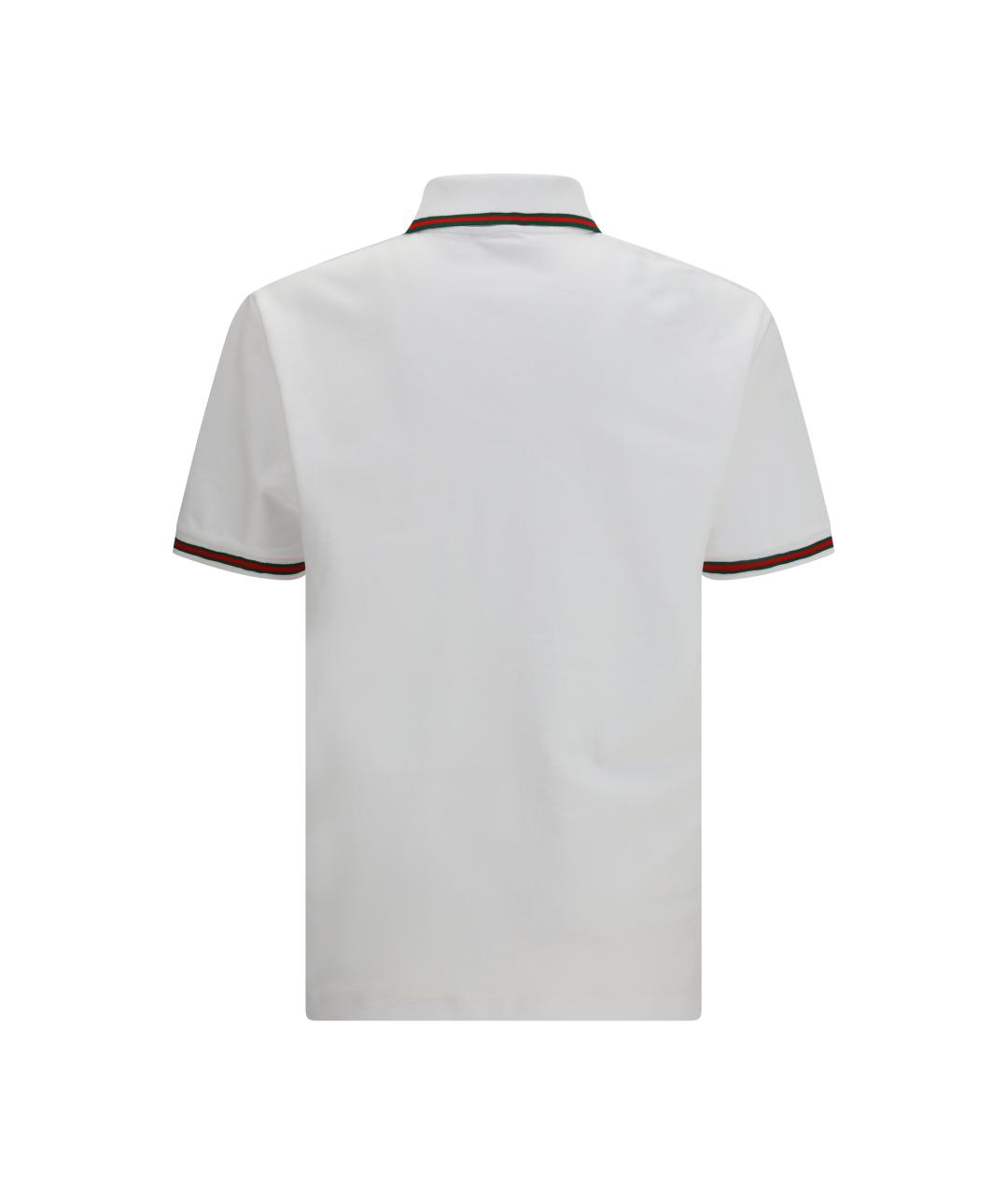 GUCCI Белое хлопковое поло с коротким рукавом, фото 2