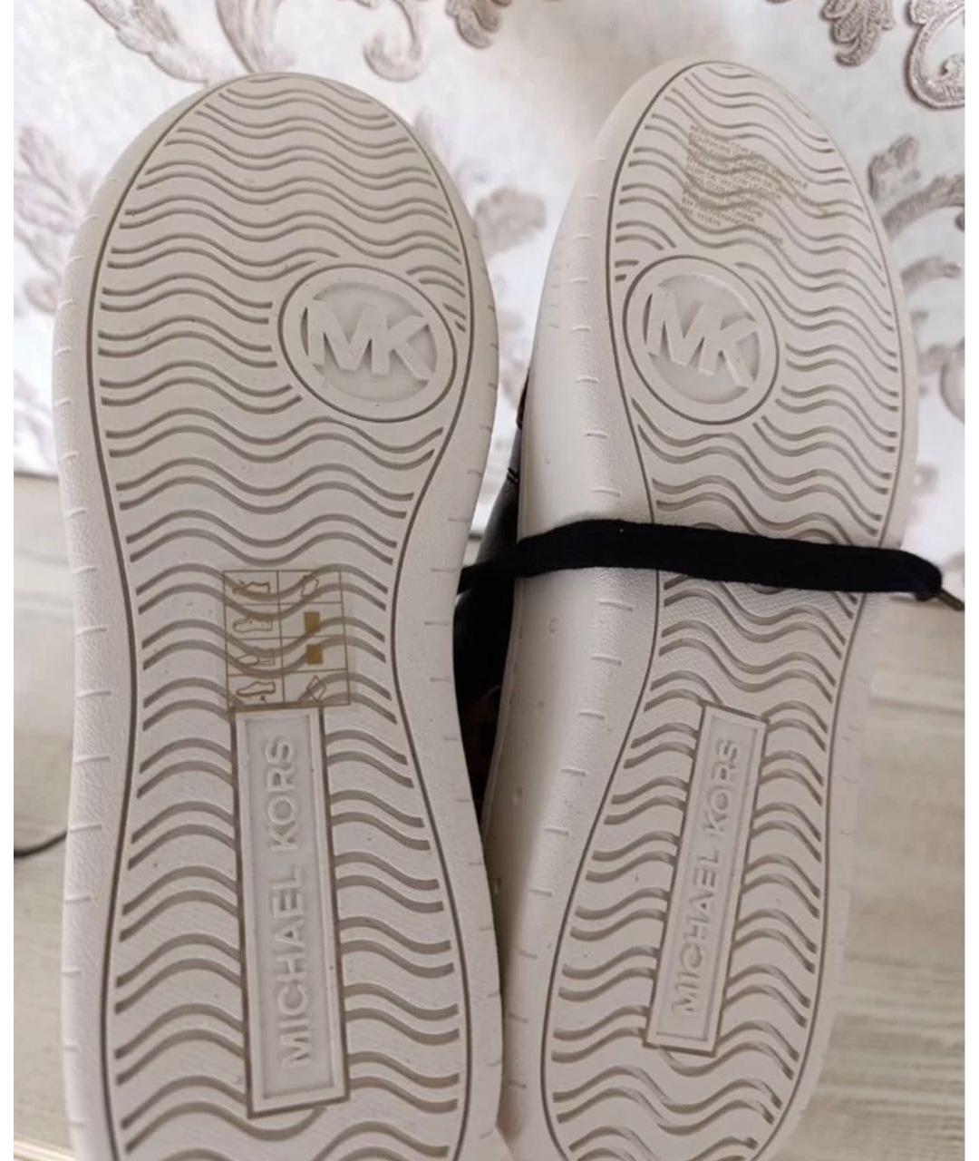 MICHAEL KORS Черные кожаные кеды, фото 5