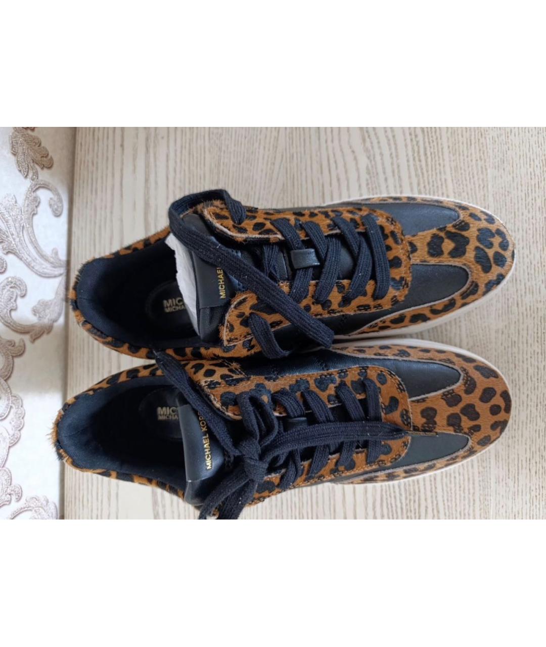 MICHAEL KORS Черные кожаные кеды, фото 2