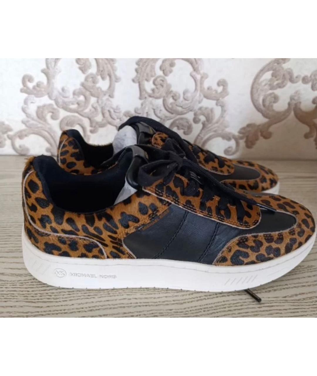 MICHAEL KORS Черные кожаные кеды, фото 6