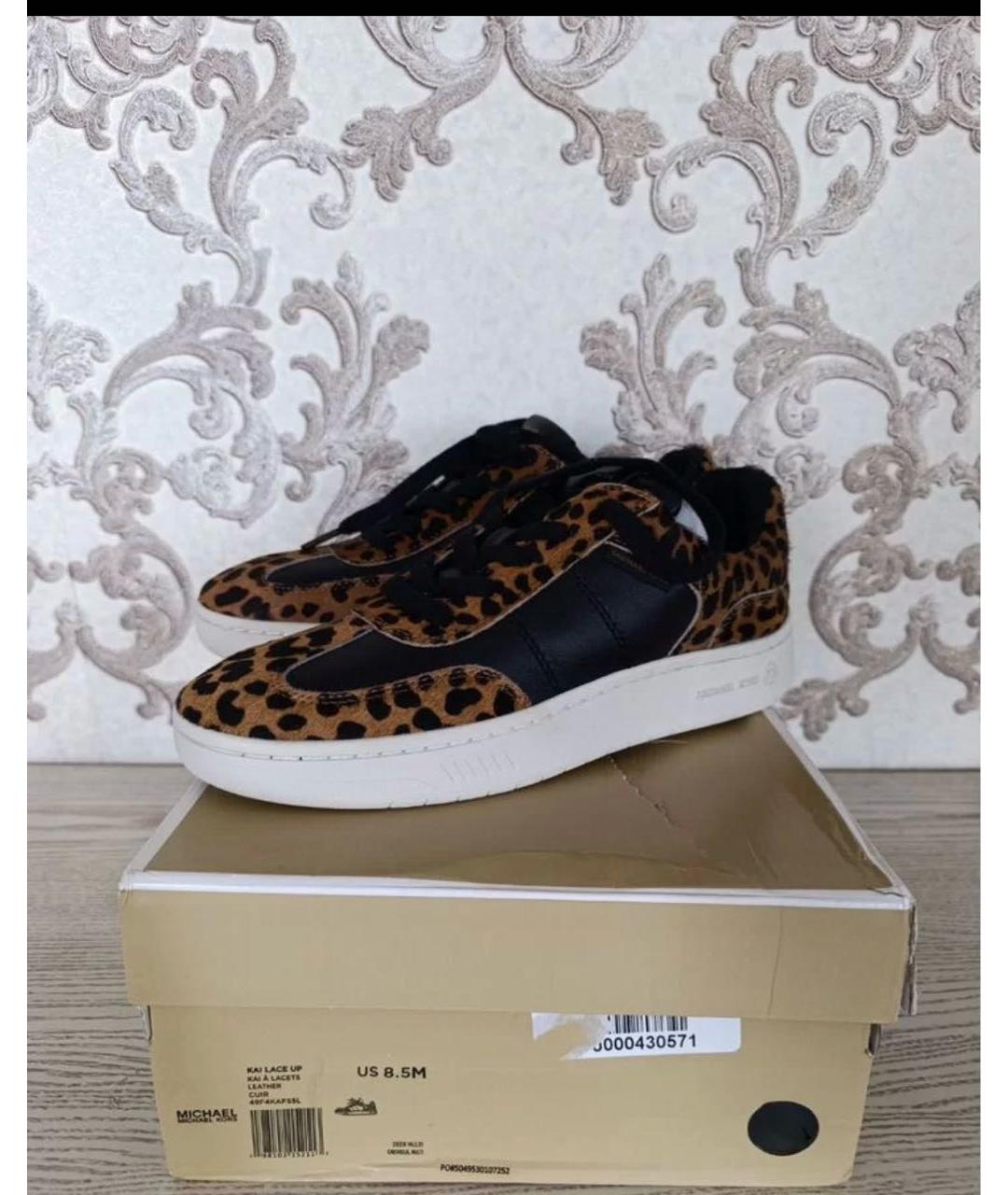 MICHAEL KORS Черные кожаные кеды, фото 3