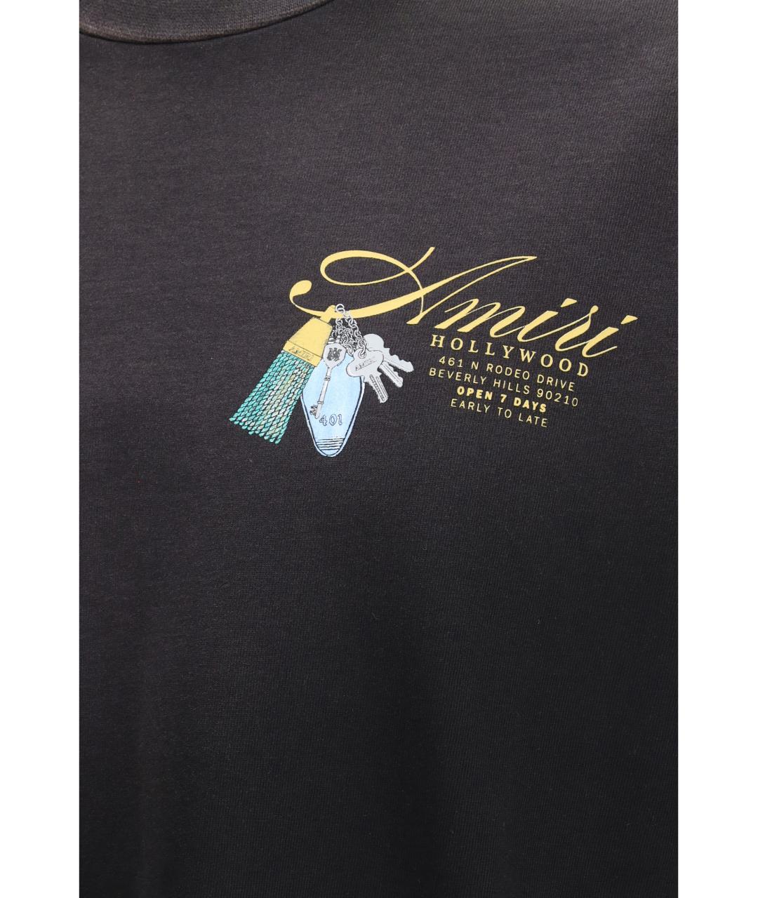 AMIRI Черная хлопковая футболка, фото 3