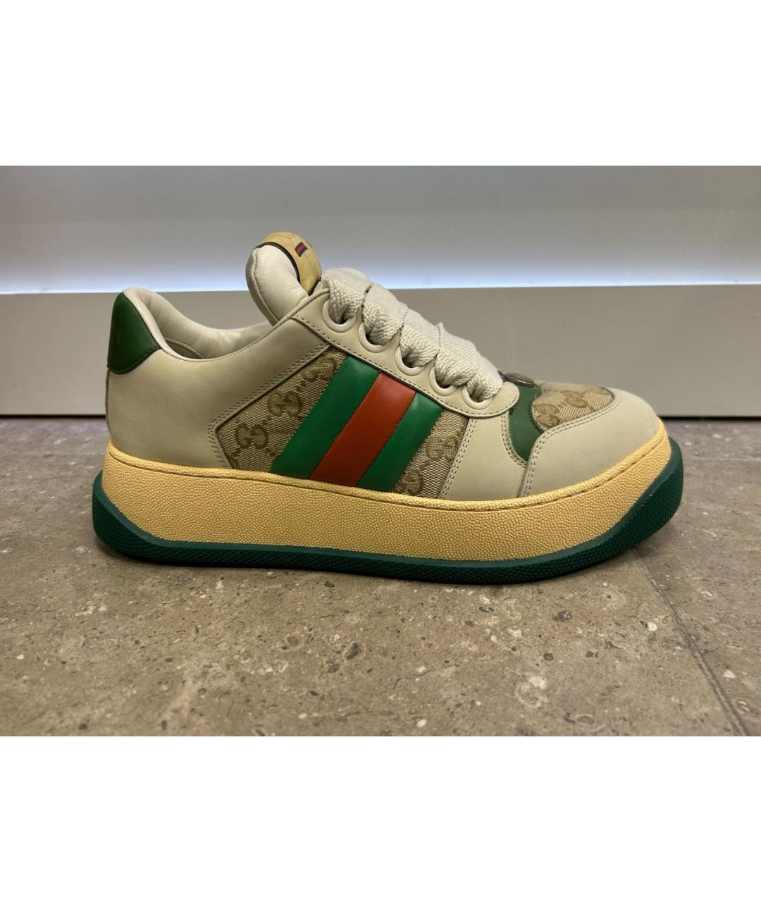 GUCCI Мульти кожаные кроссовки, фото 9