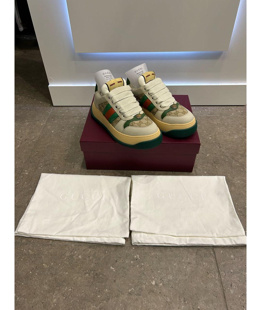 GUCCI Мульти кожаные кроссовки, фото 5