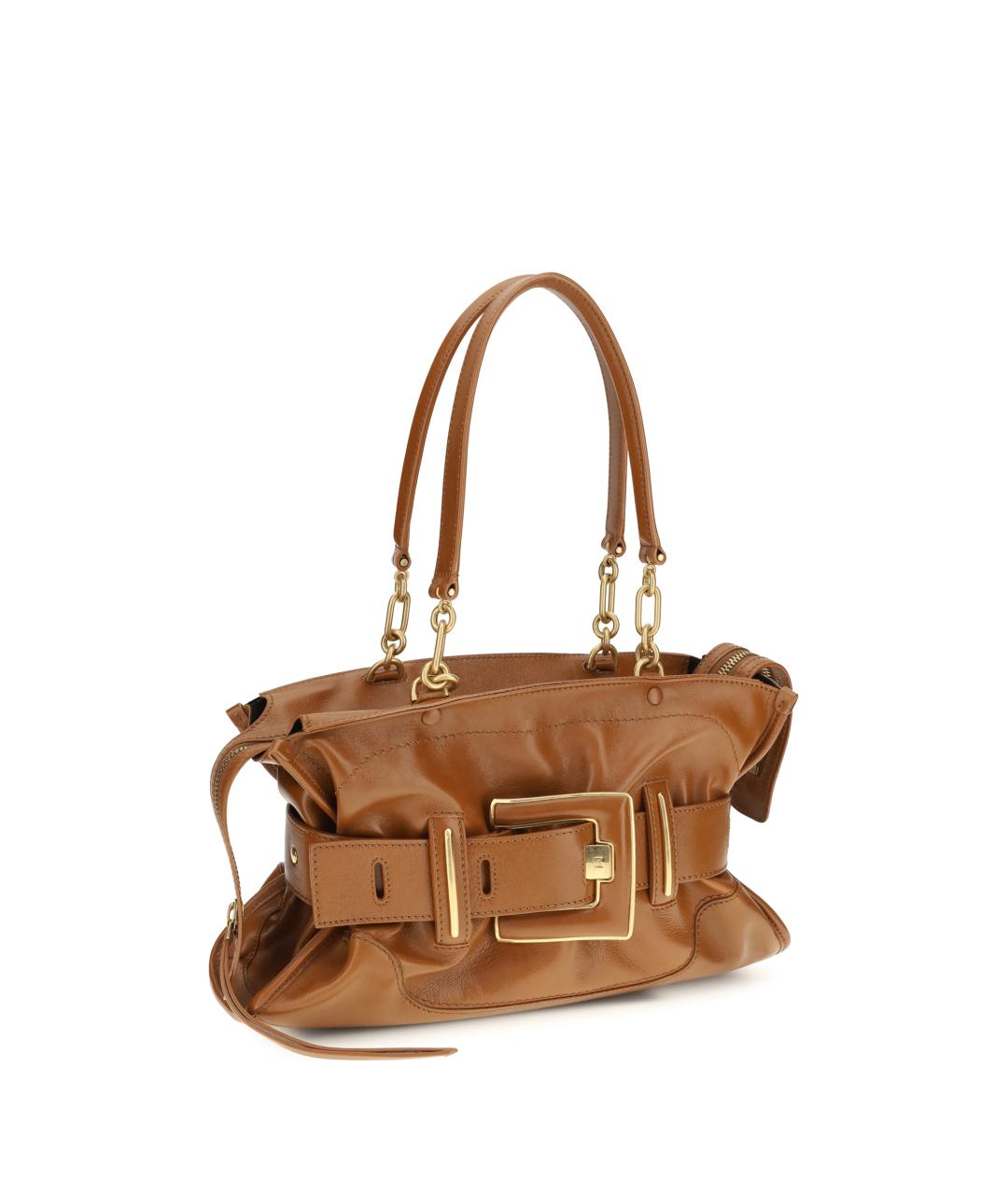 BALMAIN Коричневая кожаная сумка через плечо, фото 2