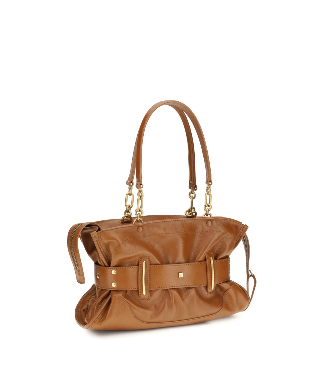 BALMAIN Коричневая кожаная сумка через плечо, фото 3