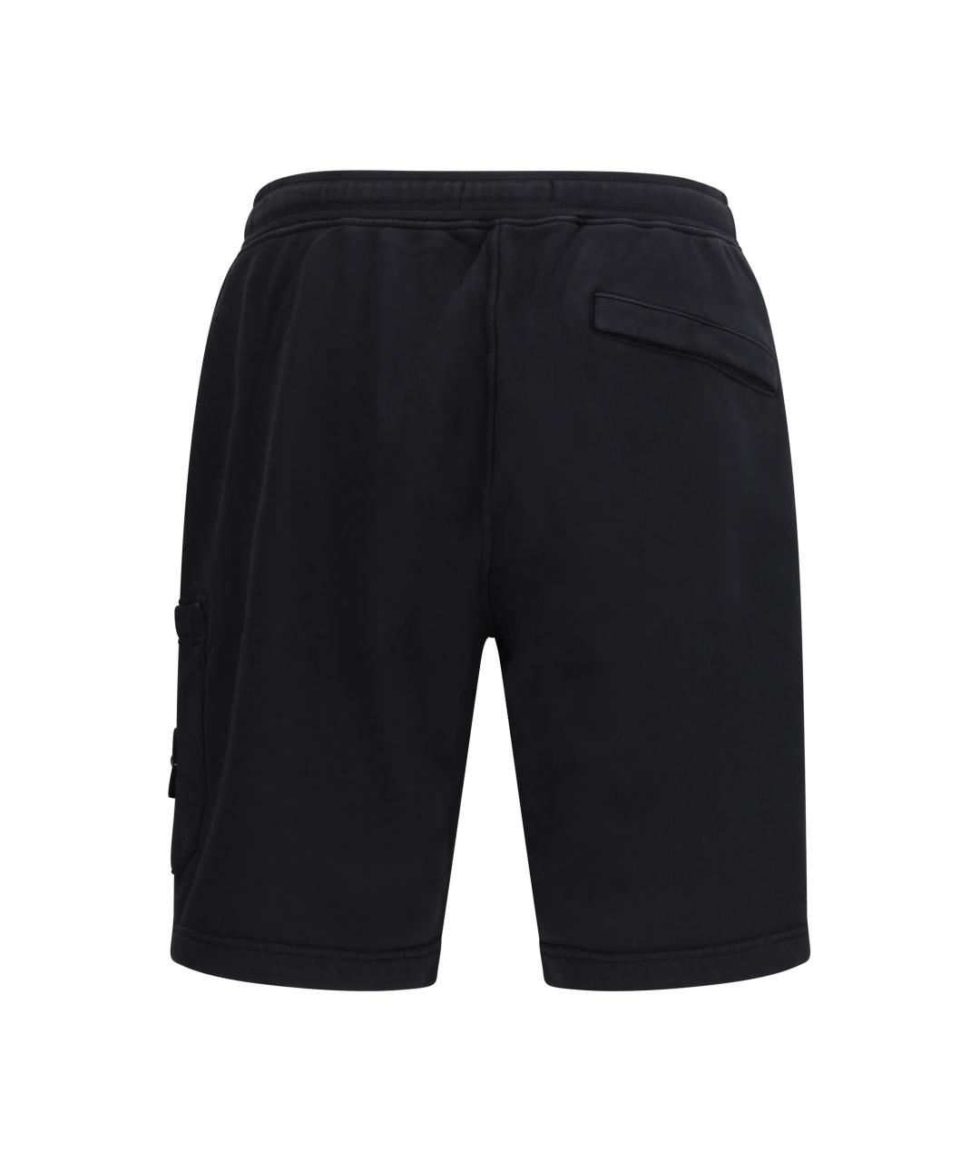 STONE ISLAND Черные хлопковые шорты, фото 2