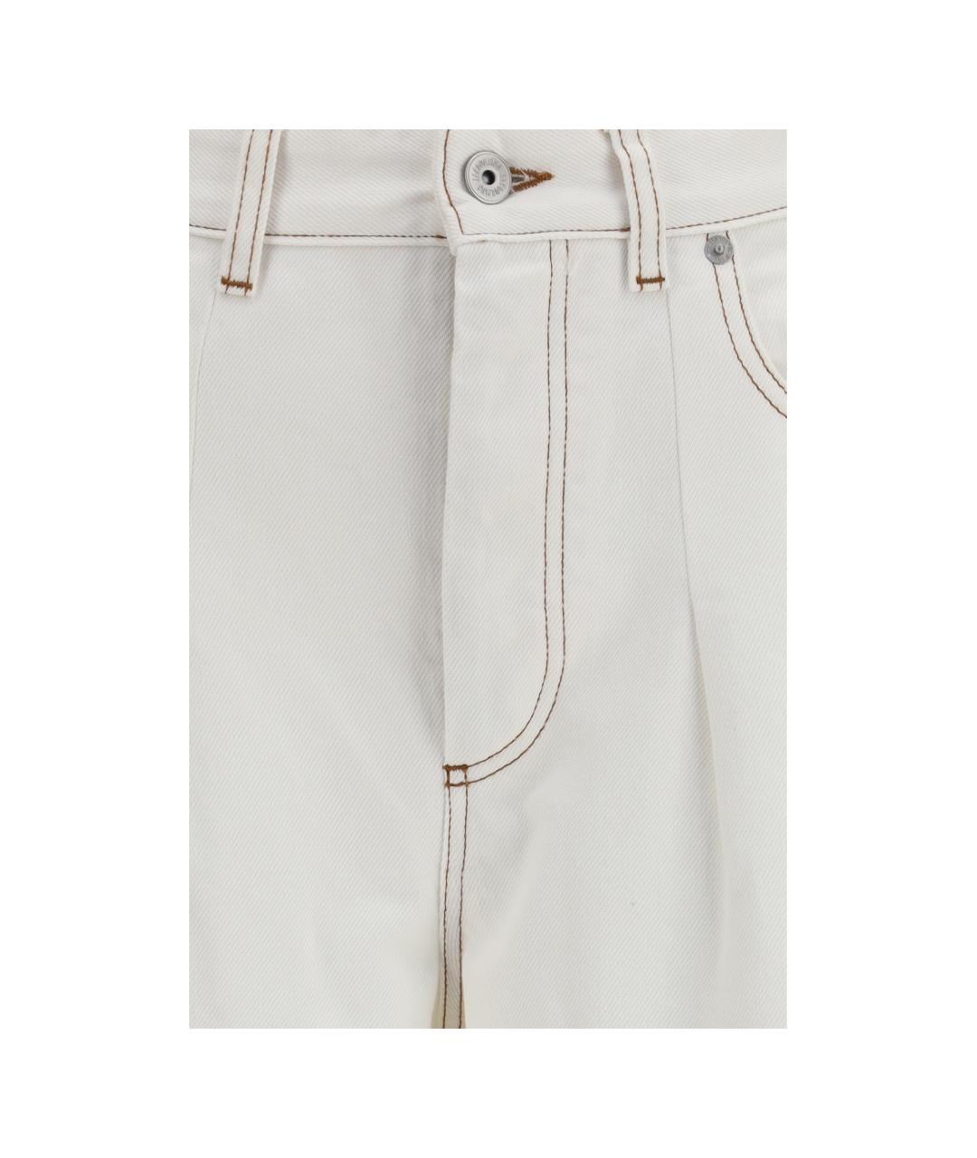 JACQUEMUS Белые хлопковые прямые джинсы, фото 3