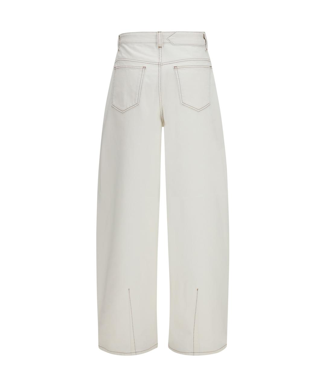 JACQUEMUS Белые хлопковые прямые джинсы, фото 2