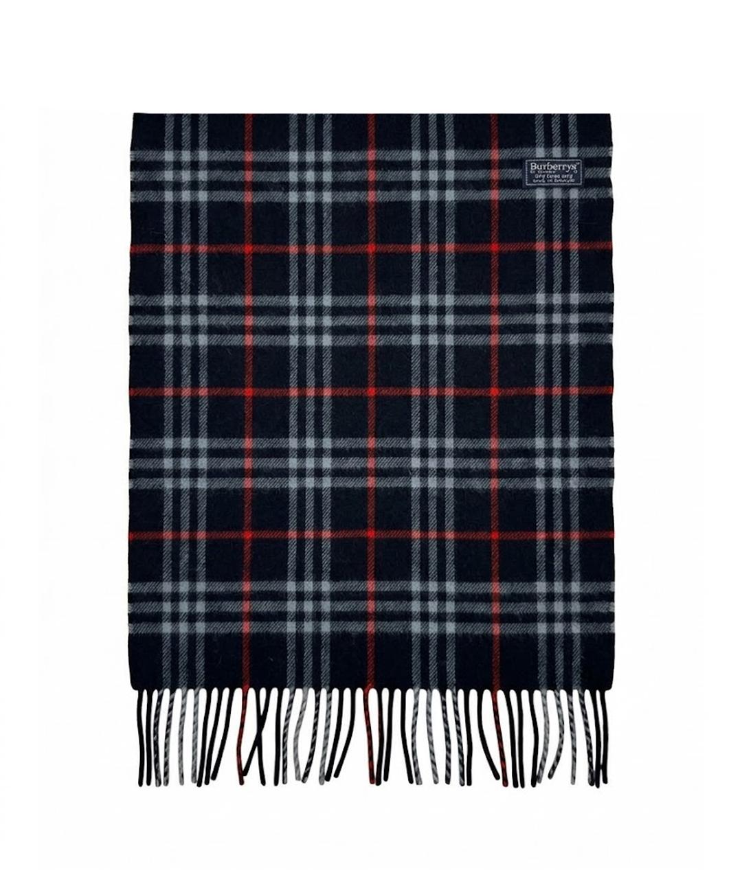 BURBERRY Темно-синий кашемировый шарф, фото 1