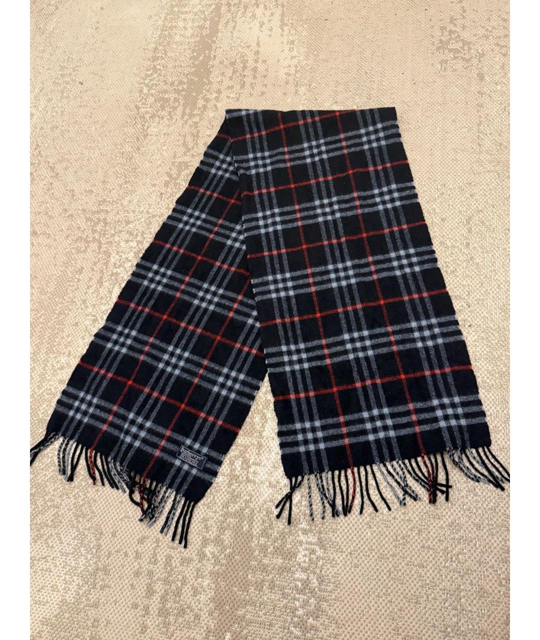 BURBERRY Темно-синий кашемировый шарф, фото 4