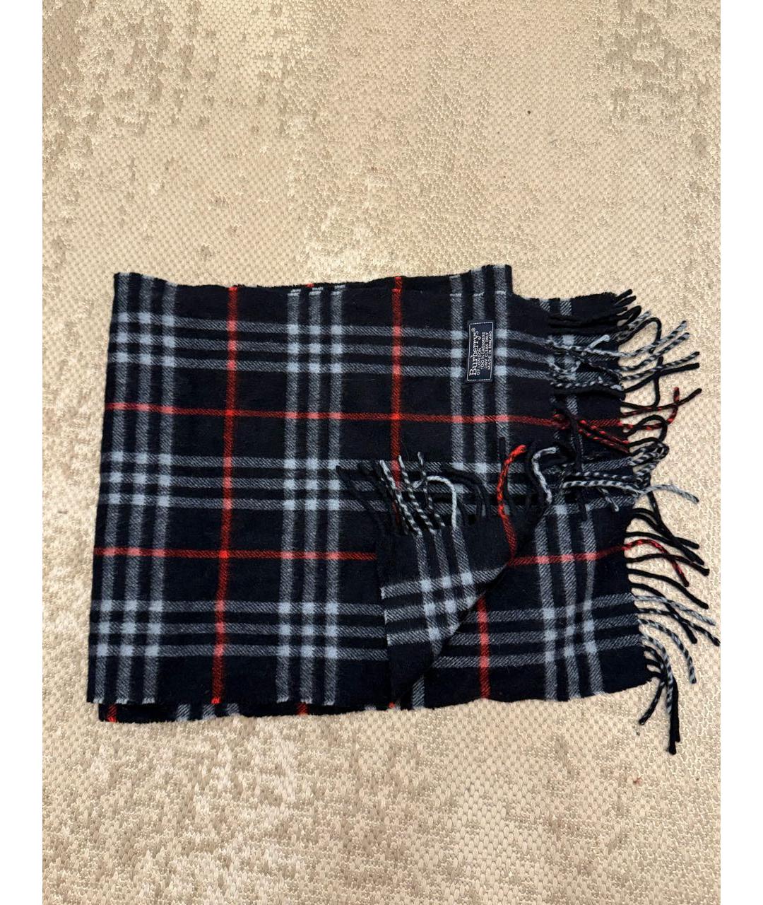 BURBERRY Темно-синий кашемировый шарф, фото 5