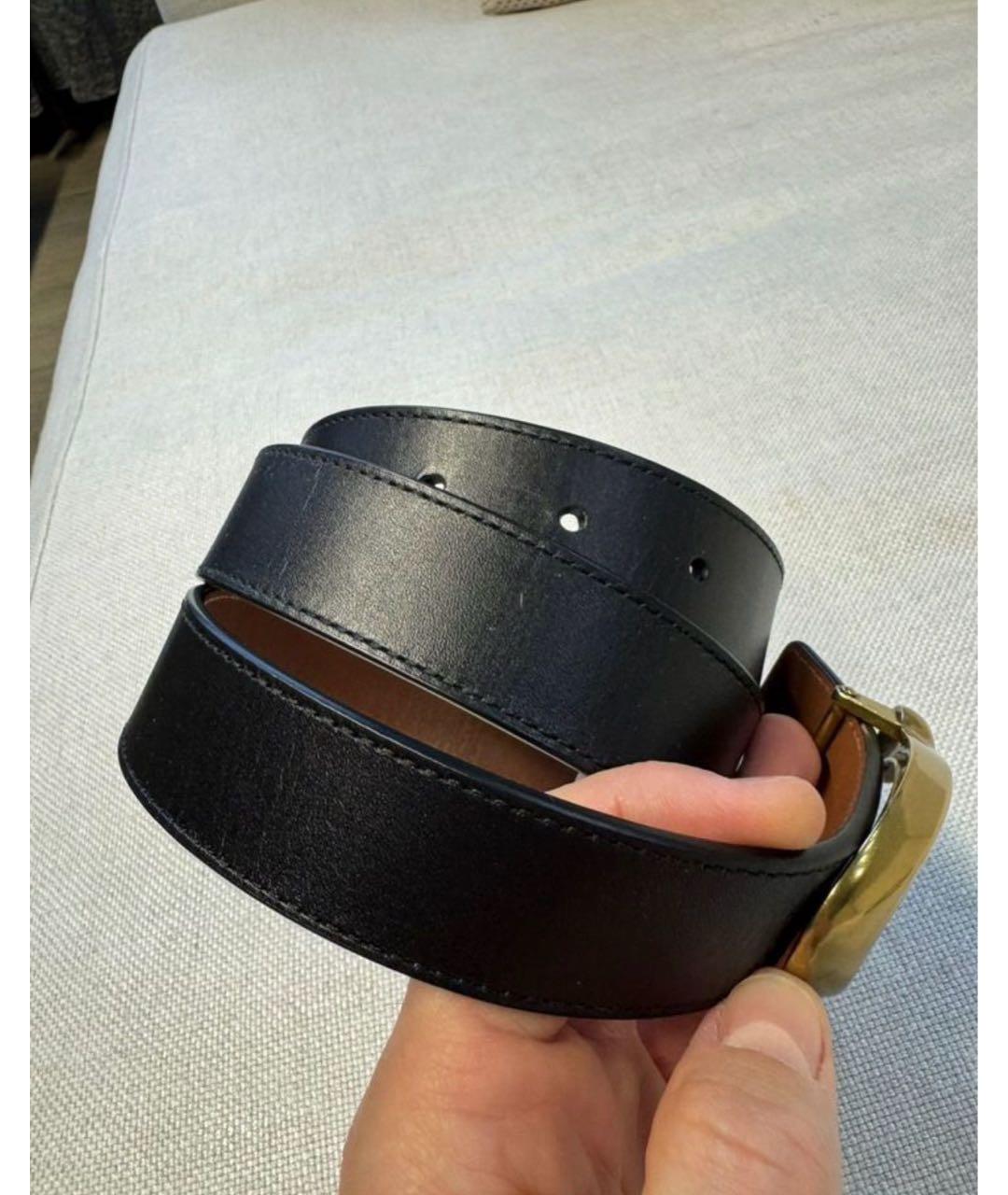 COACH Черный кожаный ремень, фото 4