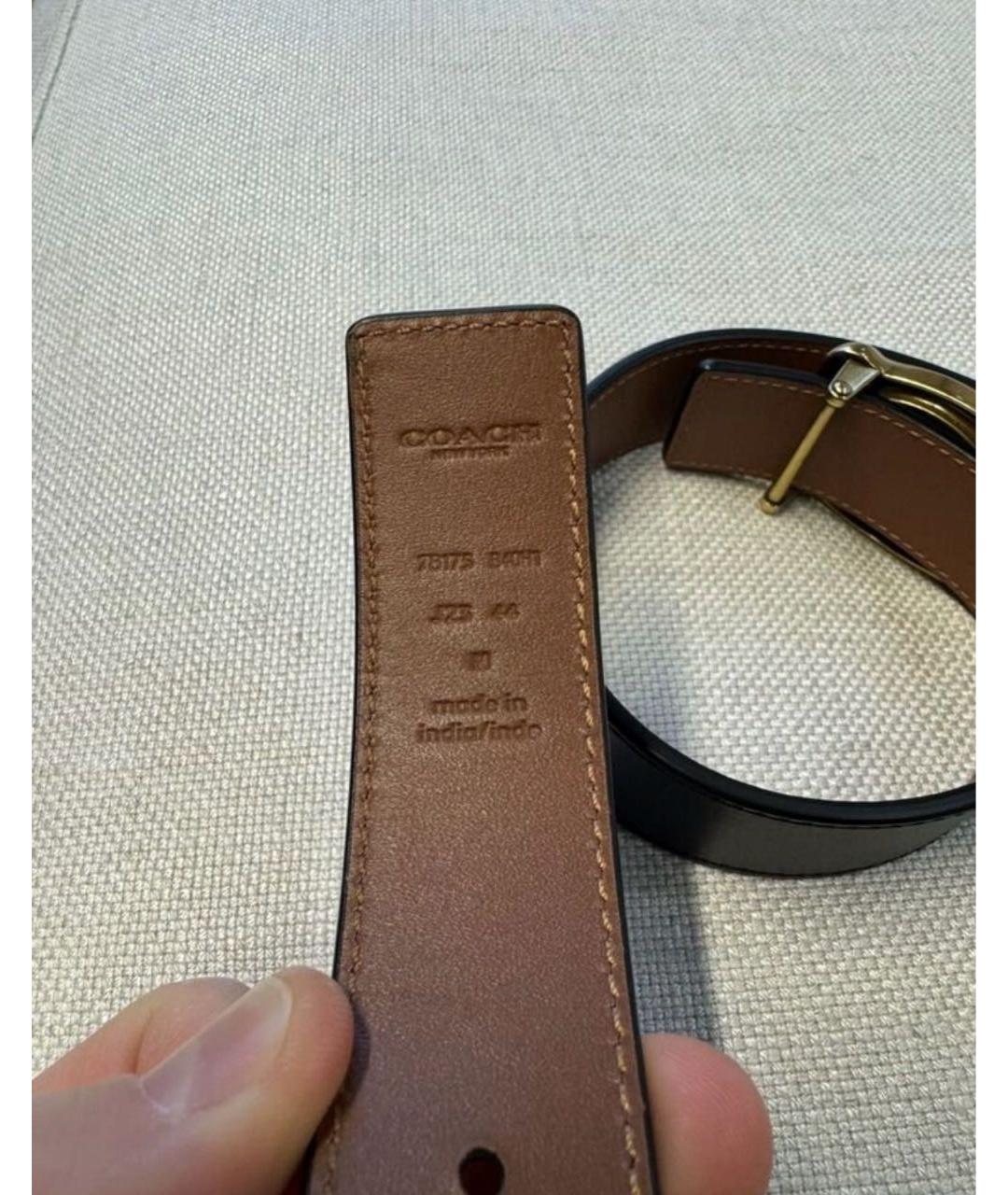 COACH Черный кожаный ремень, фото 3