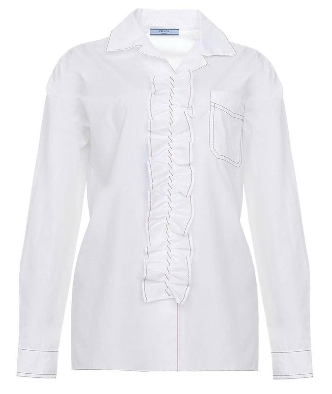 PRADA Белая хлопковая рубашка, фото 1
