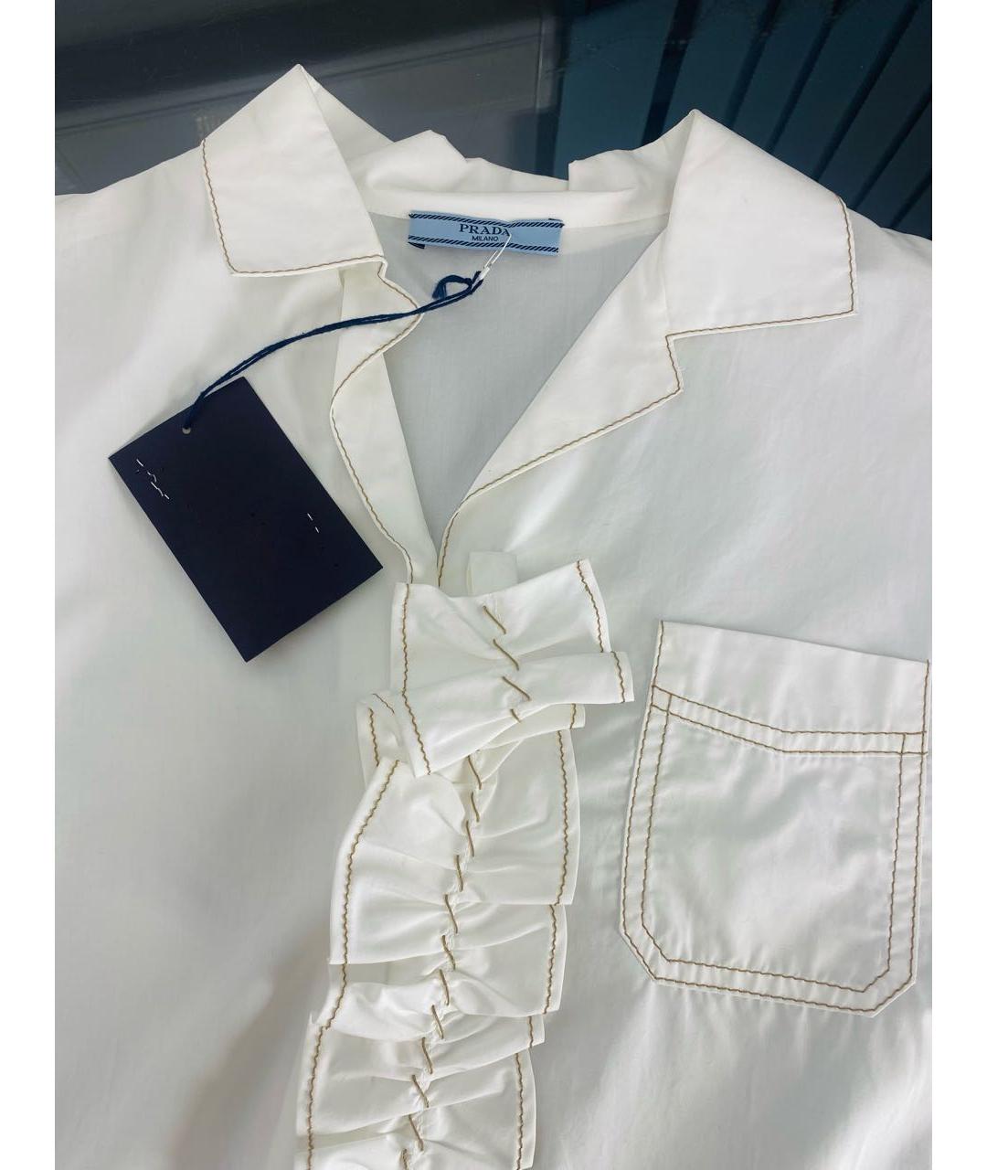 PRADA Белая хлопковая рубашка, фото 3