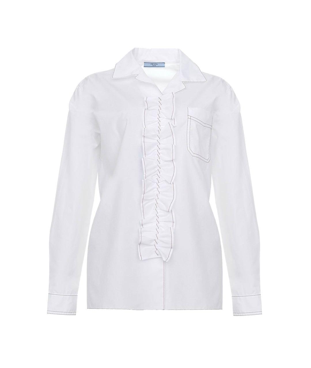 PRADA Белая хлопковая рубашка, фото 9