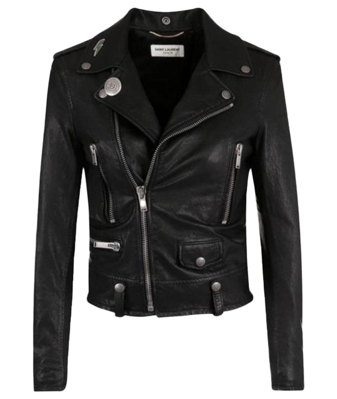 SAINT LAURENT Черная кожаная куртка, фото 1