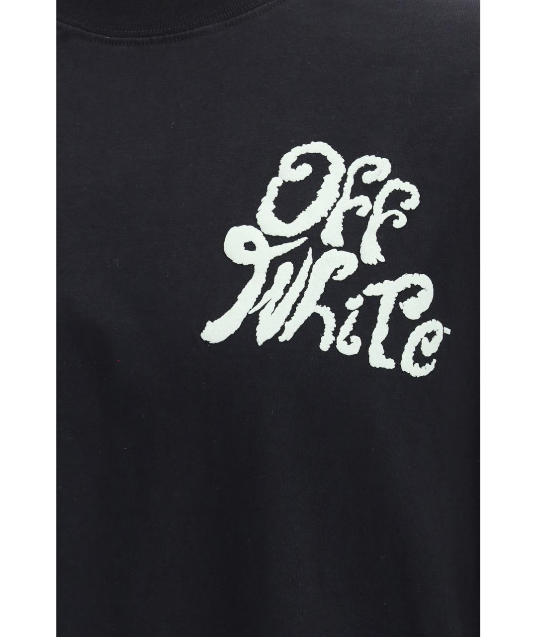 OFF-WHITE Черная хлопковая футболка, фото 3