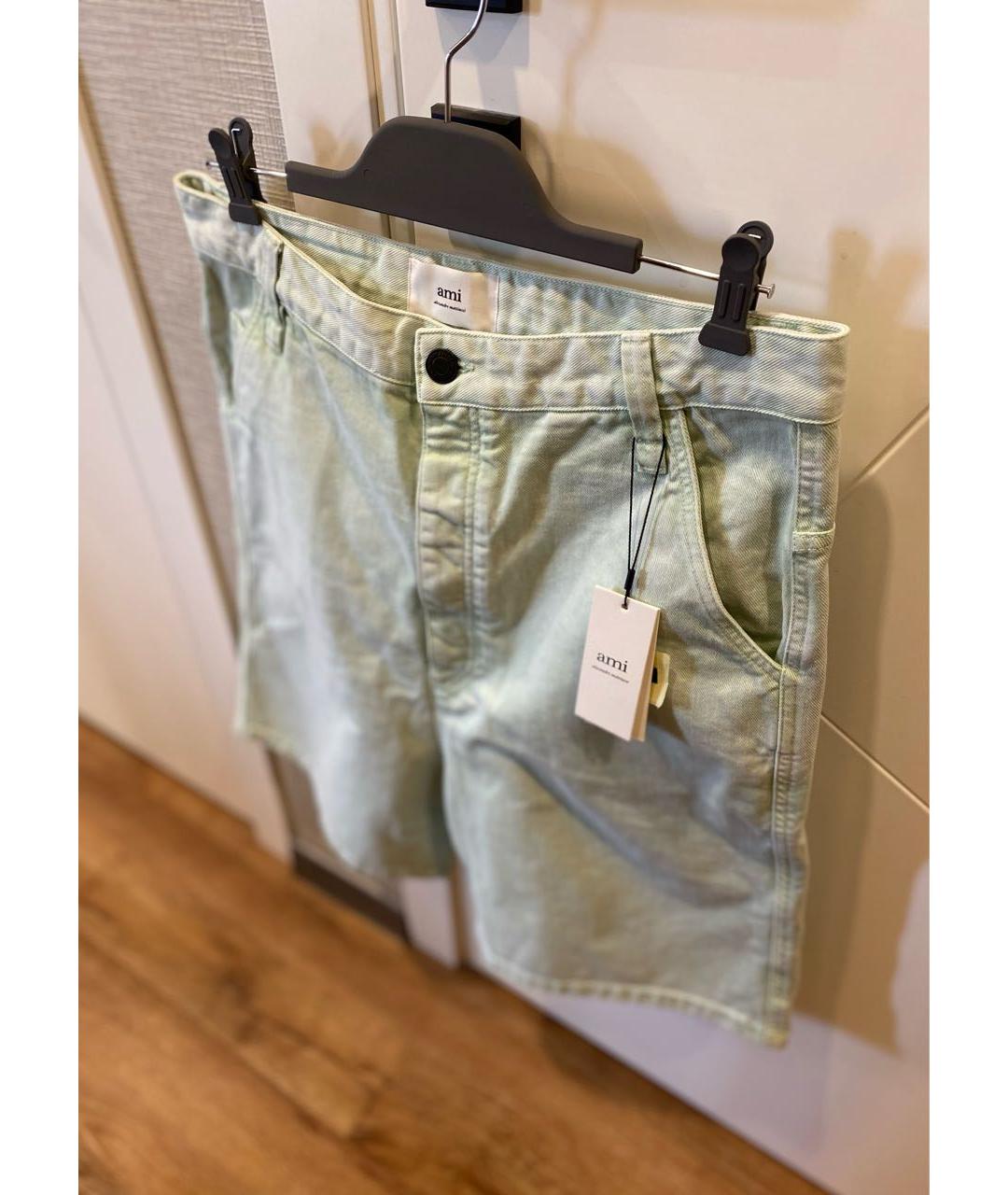 AMI ALEXANDRE MATTIUSSI Салатовые хлопковые шорты, фото 3