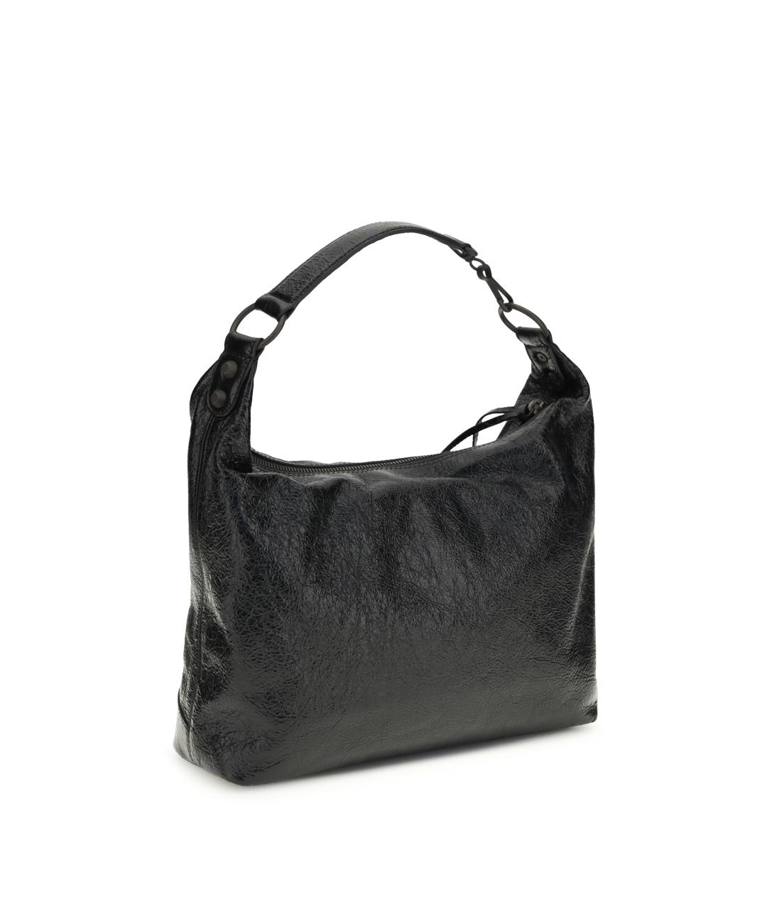 BALENCIAGA Черная кожаная сумка через плечо, фото 3