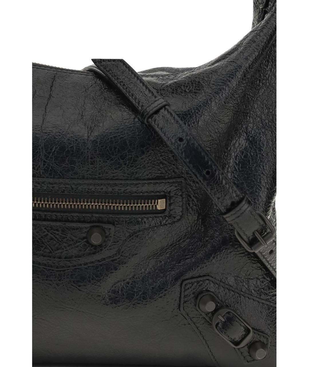 BALENCIAGA Черная кожаная сумка через плечо, фото 4