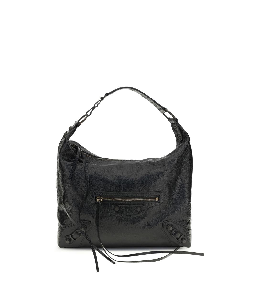 BALENCIAGA Черная кожаная сумка через плечо, фото 1