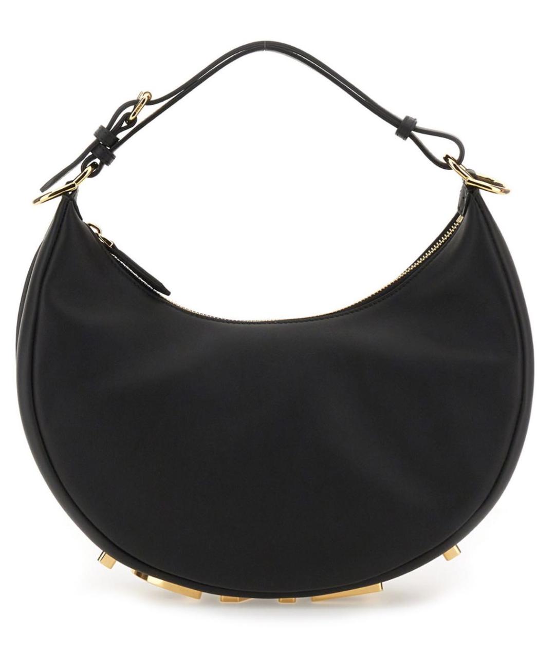 FENDI Черная кожаная сумка через плечо, фото 8