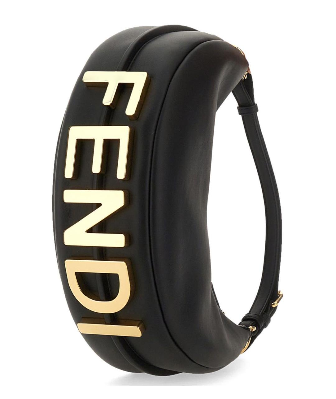 FENDI Черная кожаная сумка через плечо, фото 5