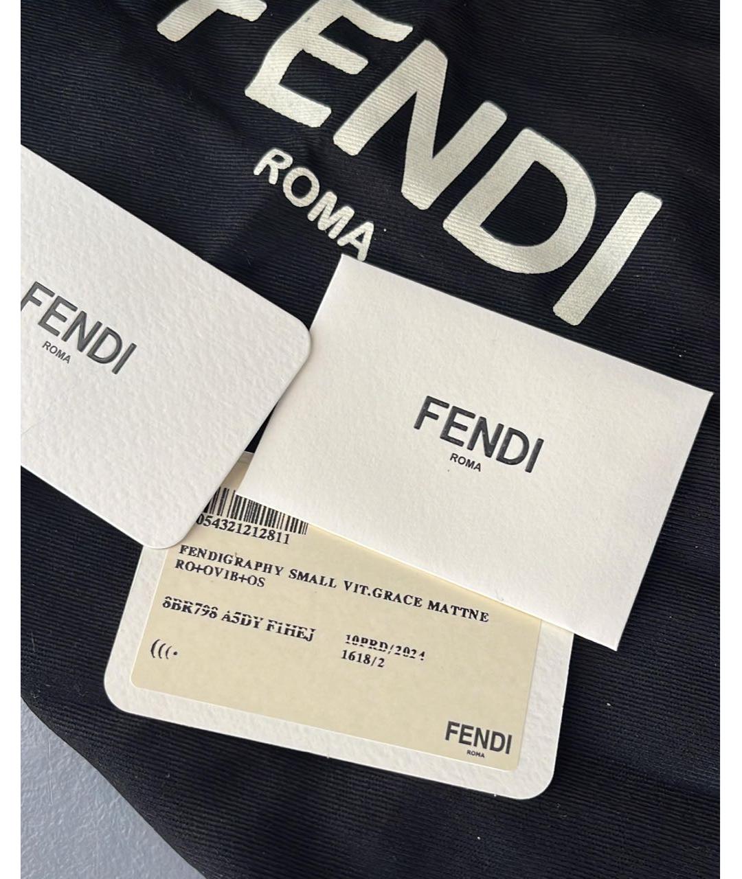 FENDI Черная кожаная сумка через плечо, фото 2