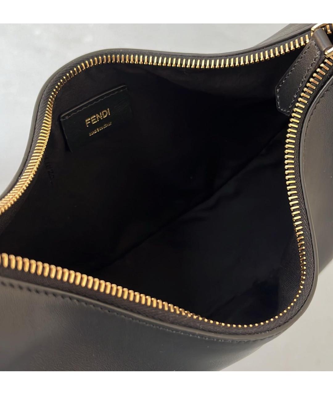 FENDI Черная кожаная сумка через плечо, фото 6