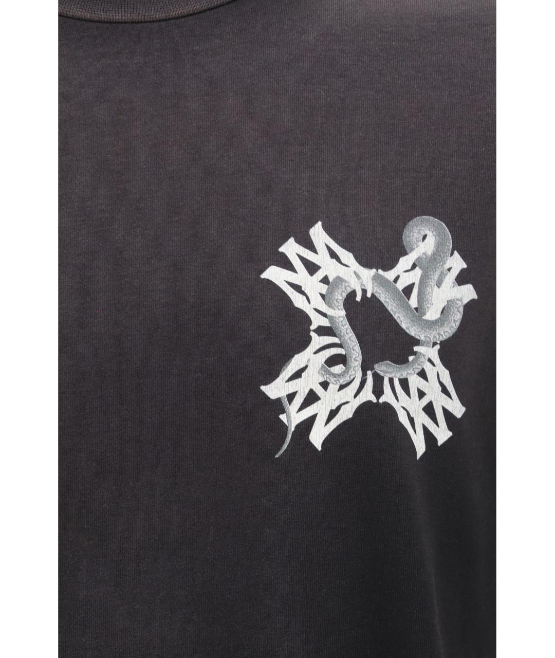 AMIRI Черная хлопковая футболка, фото 3