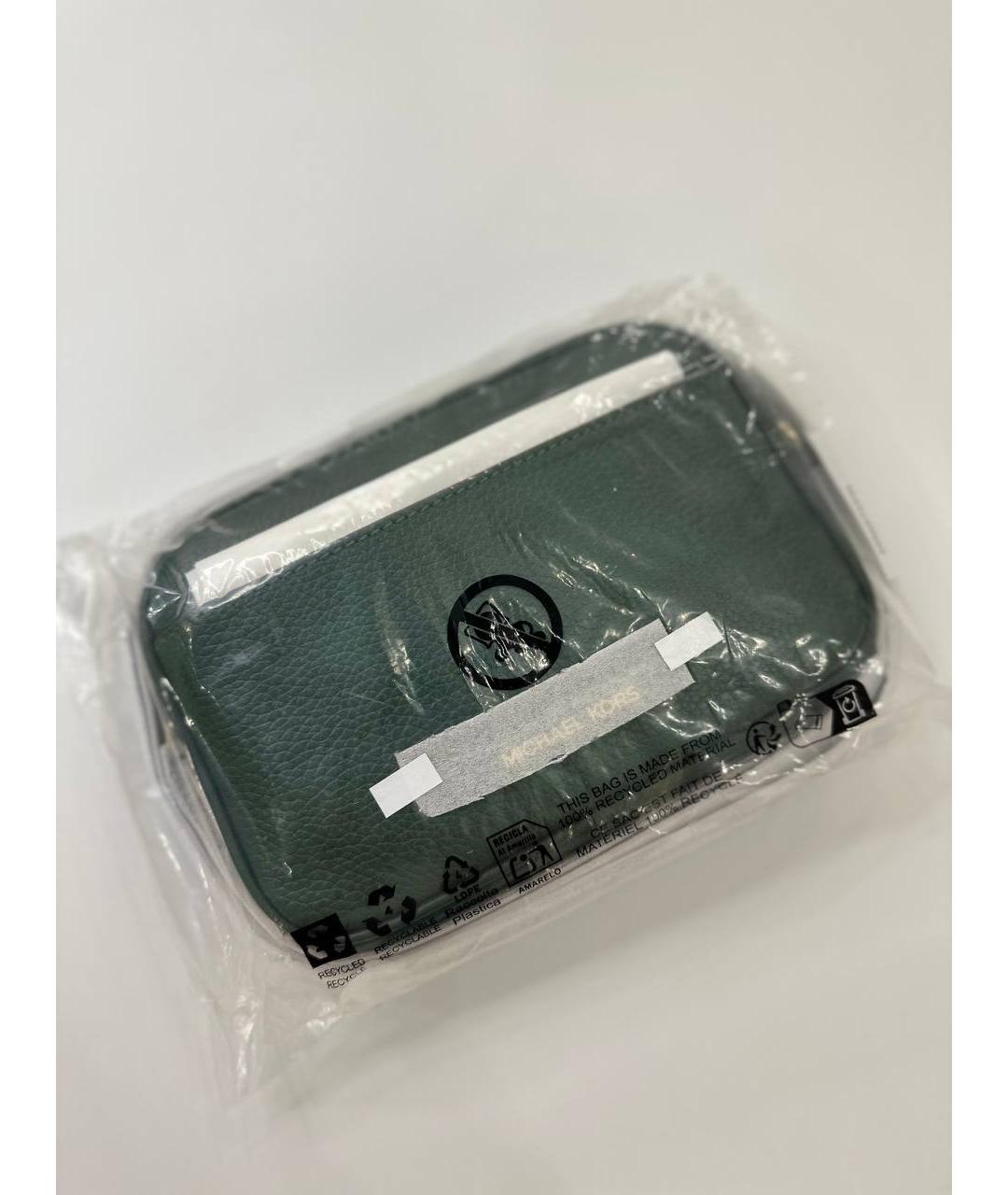 MICHAEL KORS Зеленая кожаная сумка через плечо, фото 5