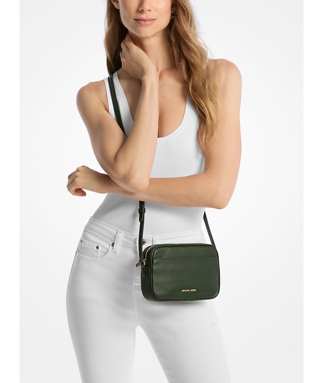 MICHAEL KORS Зеленая кожаная сумка через плечо, фото 4